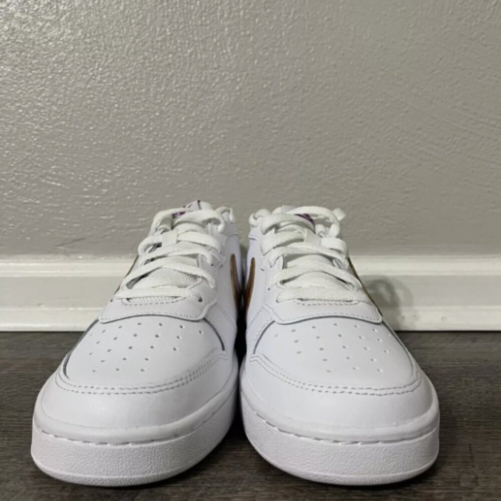 Nike Court Borough Low 2 SE GS White Metallic Copper Sz 7Y/Women 8.5 DQ5979-100‍ - Picture 2 of 10